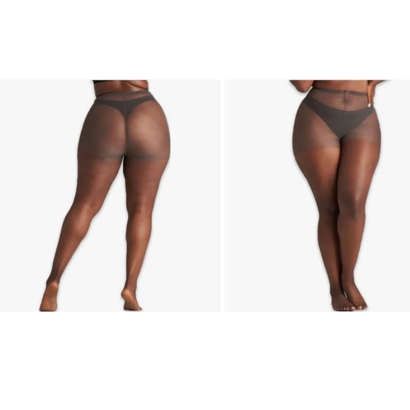 Women's Sheer Black Pantyhose 1 Pair Sheer Stockings Tights Gently Used W0rn - Picture 2 of 3